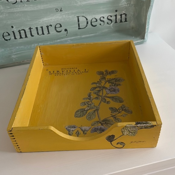 Vintage Office Box Documents Tray Upcycled Dovetailed Corners - Picture 2 of 9